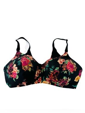 Torrid Curve 360 Back Smoothing Everyday Bra 40DD Wire Free Lightly Lined Floral